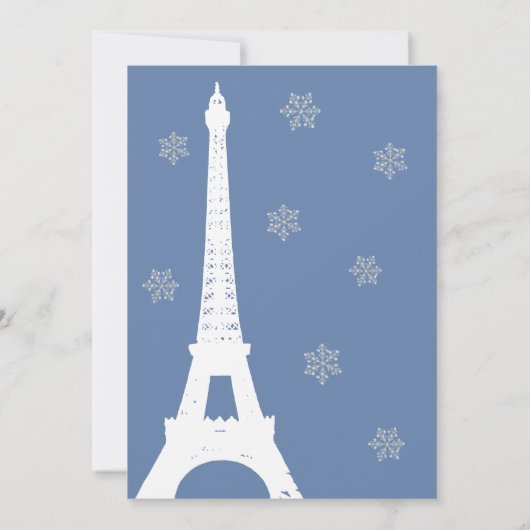 Crystal Snowflakes in Parijs (blauw) Kaart (Achterkant)