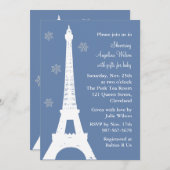 Crystal Snowflakes in Parijs (blauw) Kaart (Voorkant / Achterkant)