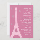 Crystal Snowflakes in Parijs (roze) Kaart (Voorkant)