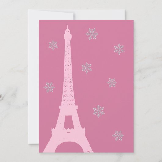 Crystal Snowflakes in Parijs (roze) Kaart (Achterkant)