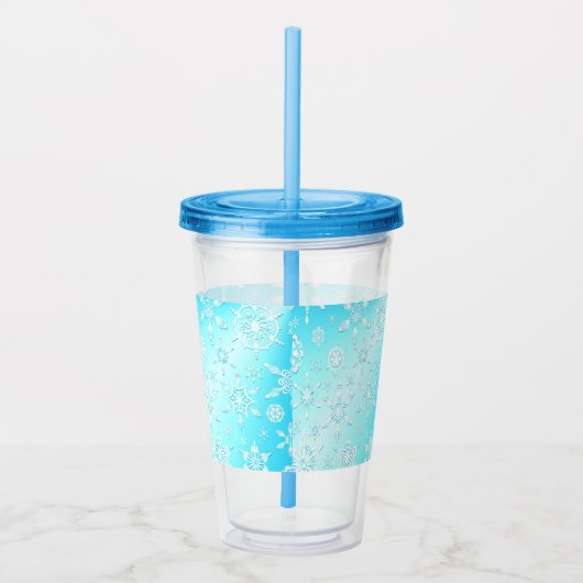 Crystal Snowflakes Pattern Acryl Drinkbeker (Rechts)