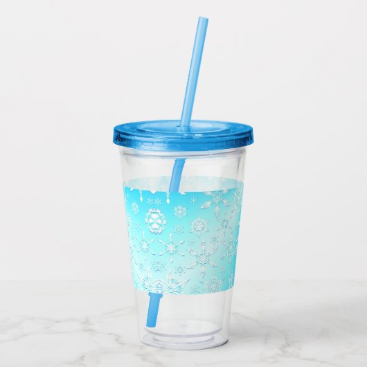 Crystal Snowflakes Pattern Acryl Drinkbeker (Achterkant)