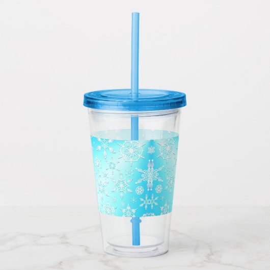Crystal Snowflakes Pattern Acryl Drinkbeker (Voorkant)