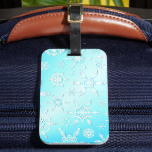 Crystal Snowflakes Pattern Bagagelabel