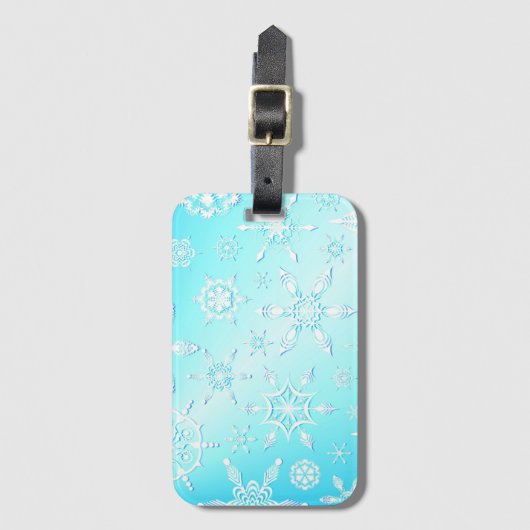 Crystal Snowflakes Pattern Bagagelabel (Voorkant (verticaal))