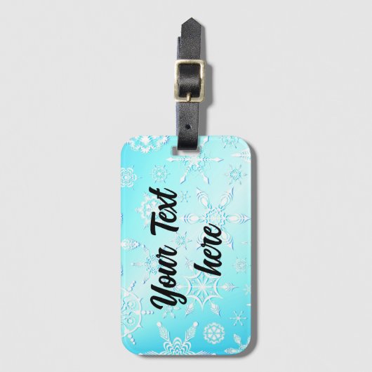 Crystal Snowflakes Pattern Bagagelabel (Voorkant (verticaal))