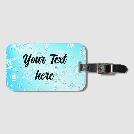 Crystal Snowflakes Pattern Bagagelabel (Voorkant (horizontaal))