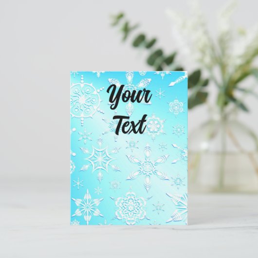 Crystal Snowflakes Pattern Briefkaart (Staand voorkant)