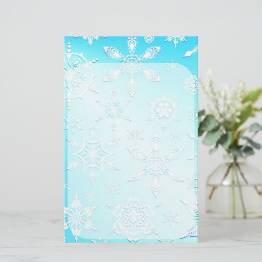 Crystal Snowflakes Pattern Briefpapier (Staand voorkant)