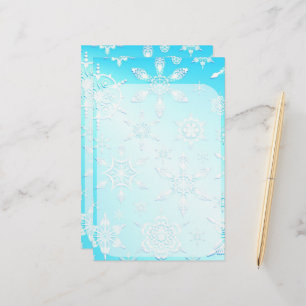 Crystal Snowflakes Pattern Briefpapier