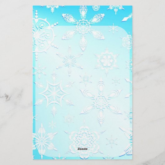 Crystal Snowflakes Pattern Briefpapier (Achterkant)