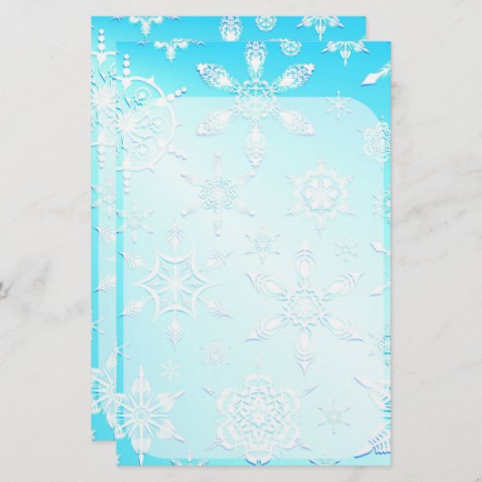 Crystal Snowflakes Pattern Briefpapier (Voorkant / Achterkant)