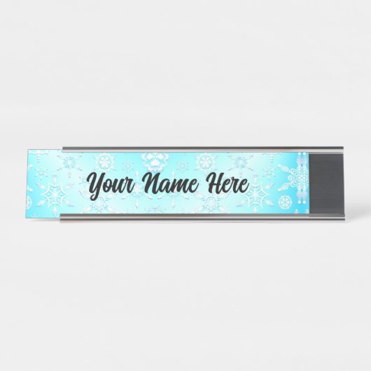 Crystal Snowflakes Pattern Bureau Naambordje (Voorkant)