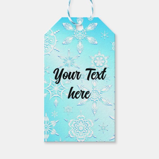 Crystal Snowflakes Pattern Cadeaulabel (Voorkant)