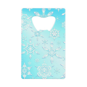 Crystal Snowflakes Pattern Creditkaart Flessenopener