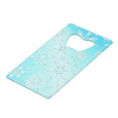 Crystal Snowflakes Pattern Creditkaart Flessenopener (Achterkant Gekanteld)