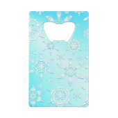 Crystal Snowflakes Pattern Creditkaart Flessenopener (Achterkant)