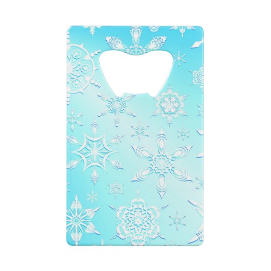Crystal Snowflakes Pattern Creditkaart Flessenopener (Achterkant)