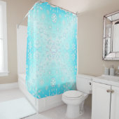 Crystal Snowflakes Pattern Douchegordijn (In situ)
