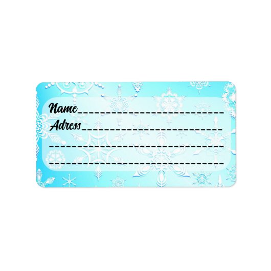 Crystal Snowflakes Pattern Etiket (Voorkant)