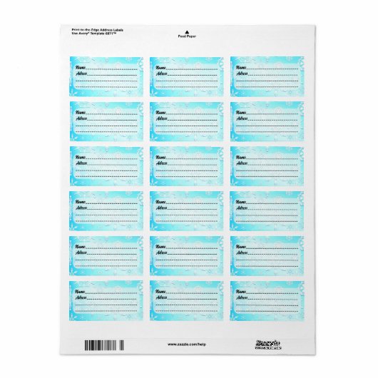 Crystal Snowflakes Pattern Etiket (Full Sheet)