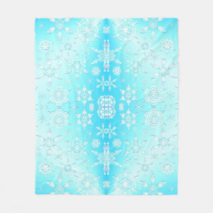 Crystal Snowflakes Pattern Fleece Deken