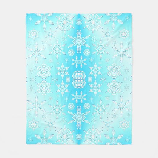 Crystal Snowflakes Pattern Fleece Deken (Voorkant)