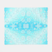 Crystal Snowflakes Pattern Fleece Deken (Voorkant (Horizontaal))
