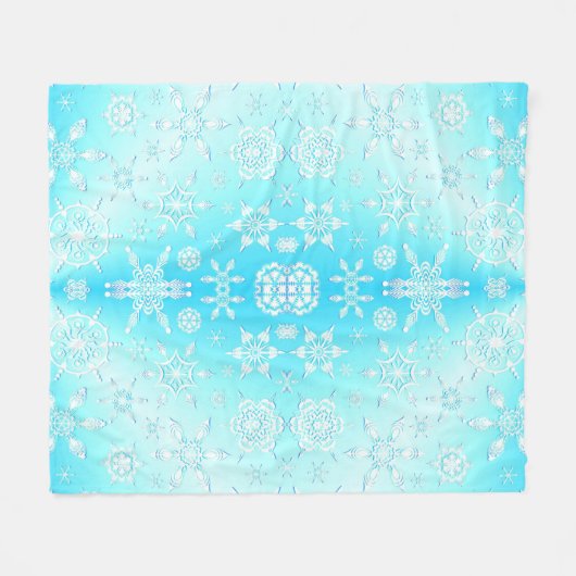 Crystal Snowflakes Pattern Fleece Deken (Voorkant (Horizontaal))