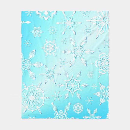 Crystal Snowflakes Pattern Fleece Deken (Voorkant)