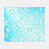Crystal Snowflakes Pattern Fleece Deken (Voorkant (Horizontaal))