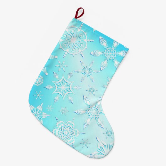 Crystal Snowflakes Pattern Grote Kerstsok (Voorkant (Hangend))