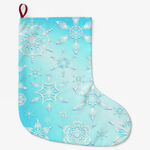 Crystal Snowflakes Pattern Grote Kerstsok