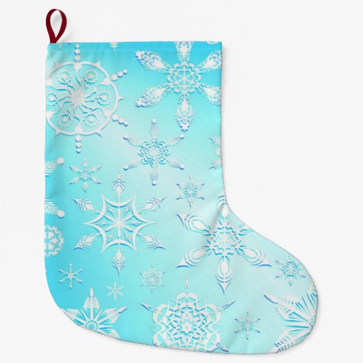 Crystal Snowflakes Pattern Grote Kerstsok (Voorkant)
