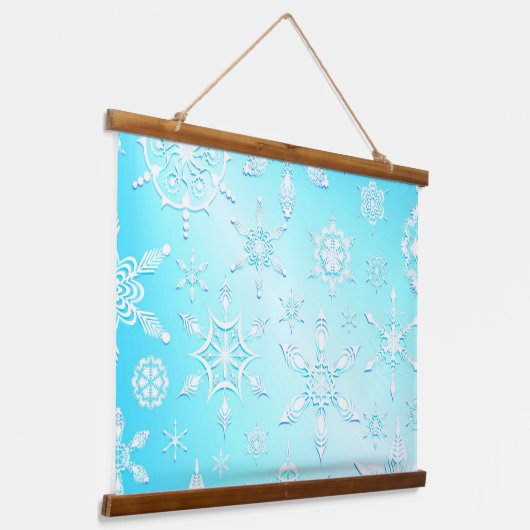 Crystal Snowflakes Pattern Hangend Wandkleed (Gebogen)