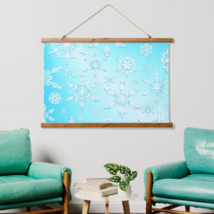 Crystal Snowflakes Pattern Hangend Wandkleed