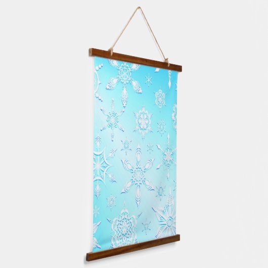 Crystal Snowflakes Pattern Hangend Wandkleed (Gebogen)