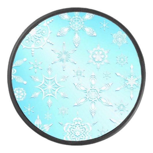 Crystal Snowflakes Pattern Hockey Puck (Voorkant)