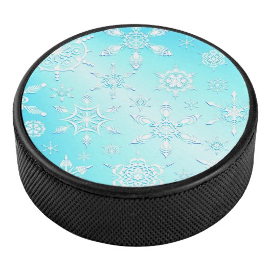 Crystal Snowflakes Pattern Hockey Puck (3/4)