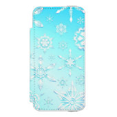 Crystal Snowflakes Pattern Incipio iPhone Portemonnee Hoesje (Voorkant Agenda)