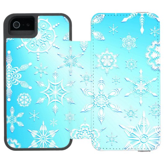 Crystal Snowflakes Pattern Incipio iPhone Portemonnee Hoesje (Agenda Open)