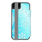 Crystal Snowflakes Pattern Incipio iPhone Portemonnee Hoesje (Agenda Achterkant)