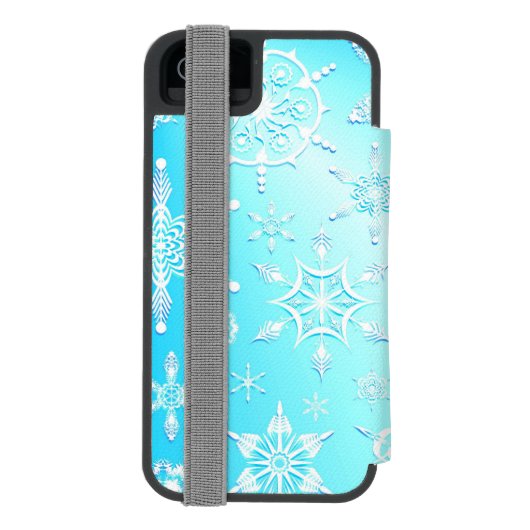 Crystal Snowflakes Pattern Incipio iPhone Portemonnee Hoesje (Agenda Achterkant)