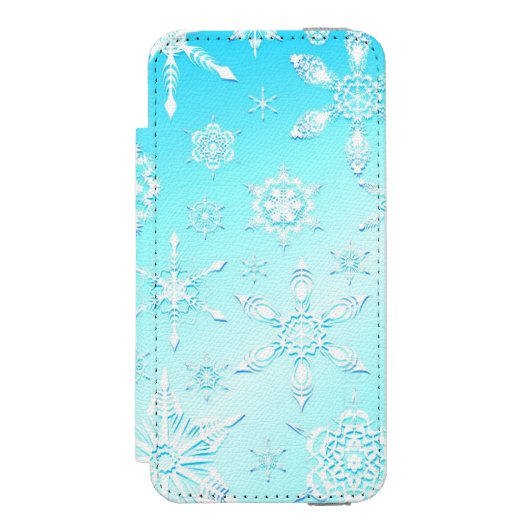 Crystal Snowflakes Pattern Incipio iPhone Portemonnee Hoesje (Voorkant Agenda)