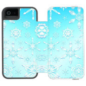 Crystal Snowflakes Pattern Incipio iPhone Portemonnee Hoesje (Agenda Open)
