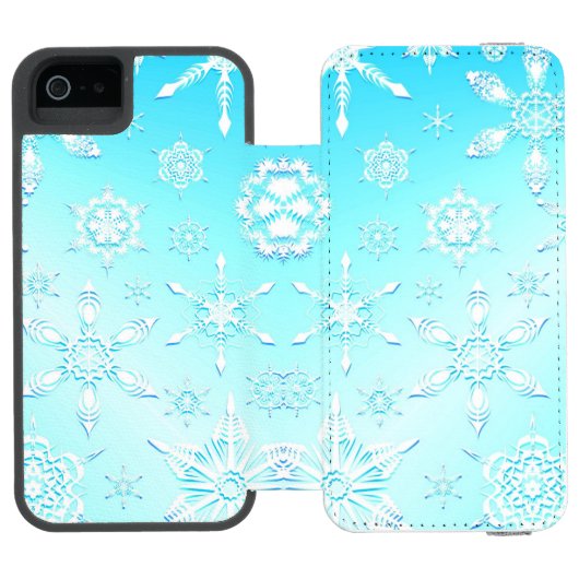 Crystal Snowflakes Pattern Incipio iPhone Portemonnee Hoesje (Agenda Open)