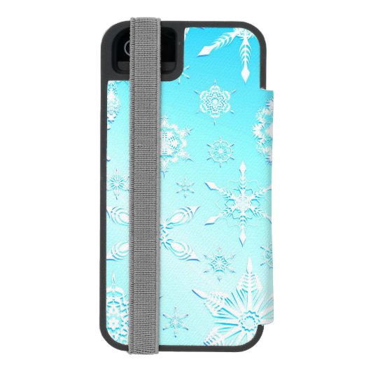 Crystal Snowflakes Pattern Incipio iPhone Portemonnee Hoesje (Agenda Achterkant)