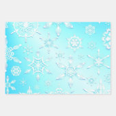 Crystal Snowflakes Pattern Inpakpapier Vel (Voorkant 3)