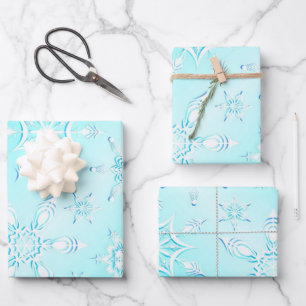 Crystal Snowflakes Pattern Inpakpapier Vel