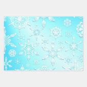 Crystal Snowflakes Pattern Inpakpapier Vel (Voorkant 2)
